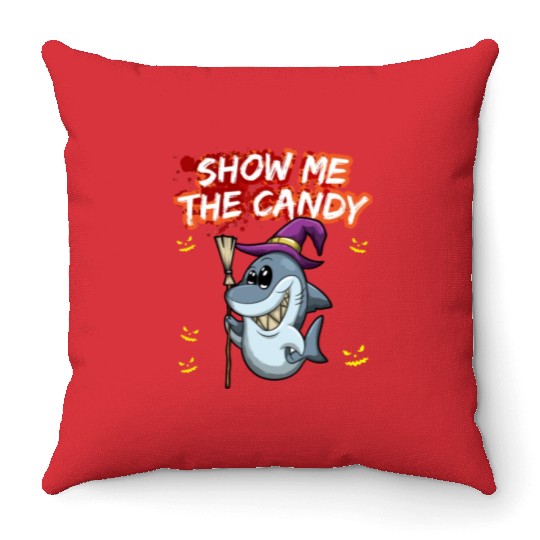 Show Me The Candy Halloween Costume Trick Or Treat Throw Pillows