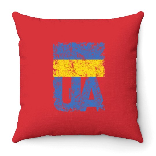 I stand with Ukraine. Support Ukraine. Stop War Throw Pillows