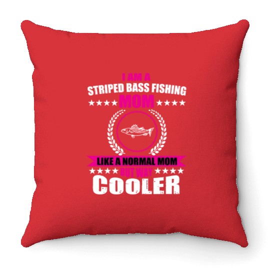 Striped Bass Fishing Mom Throw Pillows