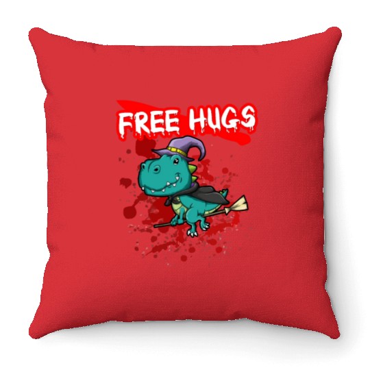 Free Hugs Halloween Sarcasm Scary Creepy Costume Throw Pillows