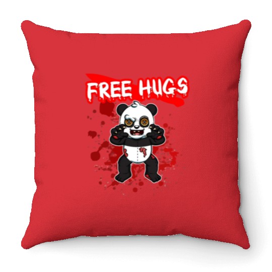 Free Hugs Halloween Sarcasm Scary Creepy Costume Throw Pillows