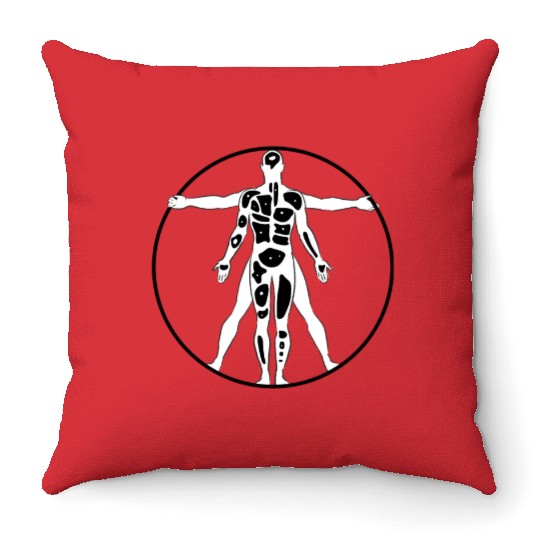 The Bouldering body Throw Pillows