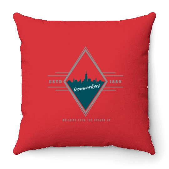 Ironworker Badge Ironworkers Throw Pillows
