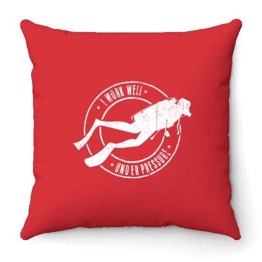 Scuba diving scuba dive Throw Pillows