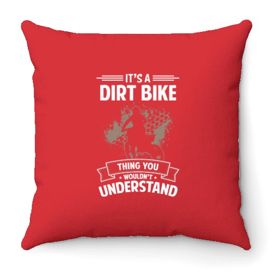 Dirt Bike Mud Motocross Enduro Throw Pillows