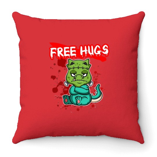 Free Hugs Halloween Sarcasm Scary Creepy Costume Throw Pillows