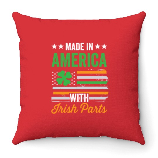 Made In America With Irish Parts Ireland Gaelic Throw Pillows