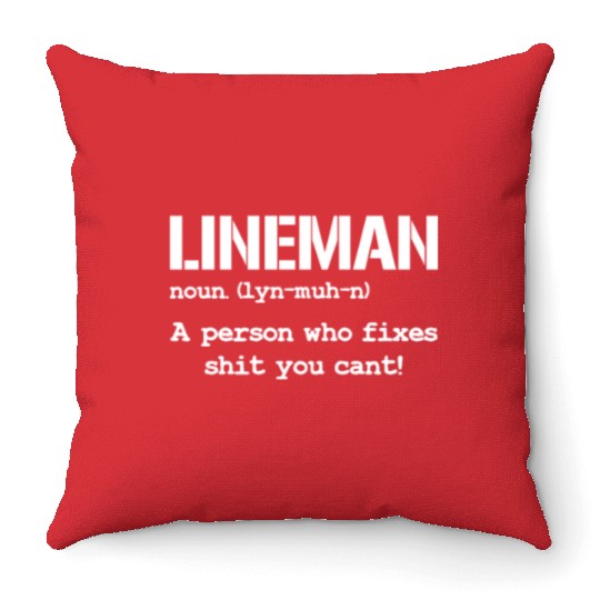Lineman Definition Throw Pillows