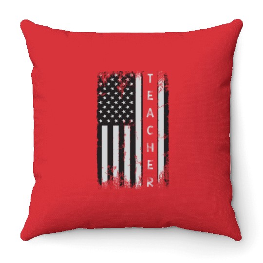 Patriotic Teacher Throw Pillows