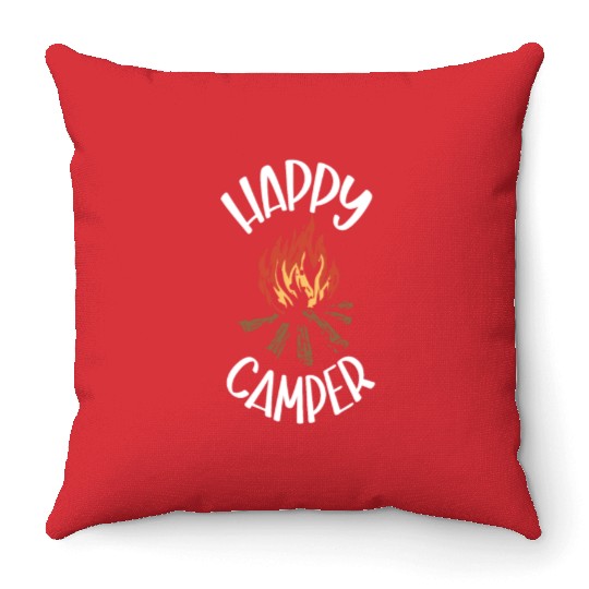Camping Camper Present Nature Lover Van Throw Pillows