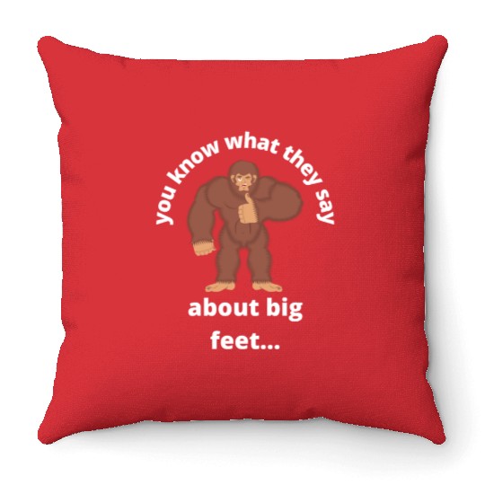 Big Foot Problems Throw Pillows