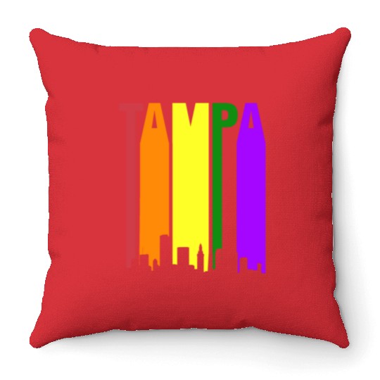 Tampa Florida Gay Pride Rainbow Throw Pillows