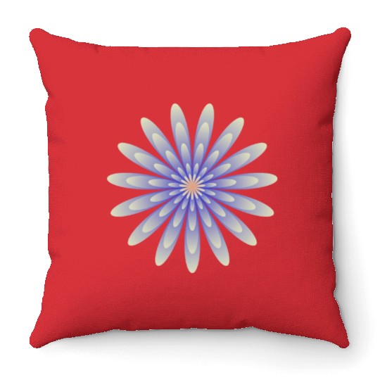 Purple Radiant Flower Throw Pillows