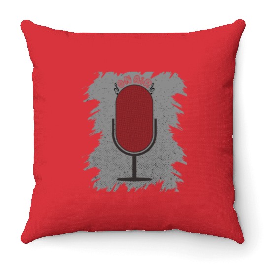 On Air Microphone Throw Pillows