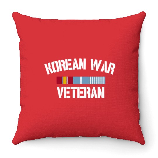 Korean War Veteran Pride Korea Service Ribbon Throw Pillows