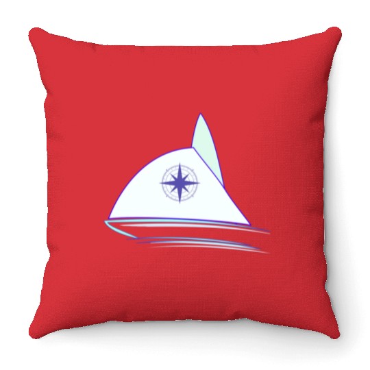 sail boat sailor skipper compass navigation gift Throw Pillows