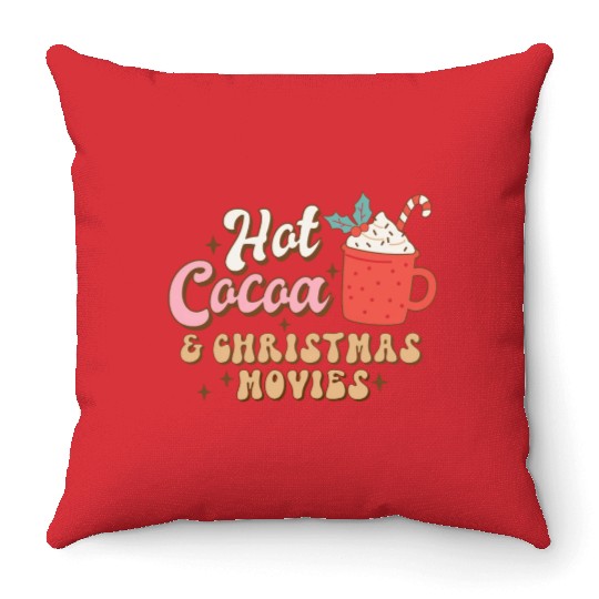 Hot cocoa Throw Pillows