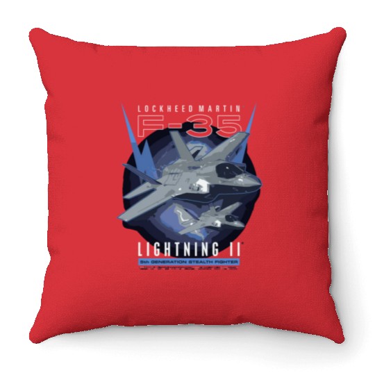 F-35 Lightning Ii 5Th Gen Stealth Fighter Throw Pillows