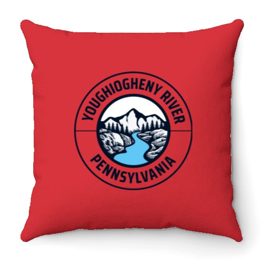Youghiogheny River Pennsylvania State Lovers Mount Throw Pillows