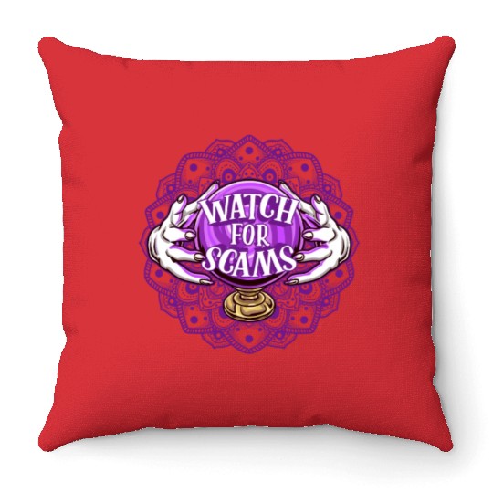 Halloween Witch Hands Witchcraft Scam Throw Pillows