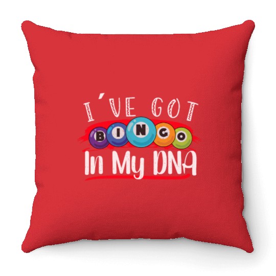 Bingo Card Game Grandma Bingo Player Bingo Cards Throw Pillows