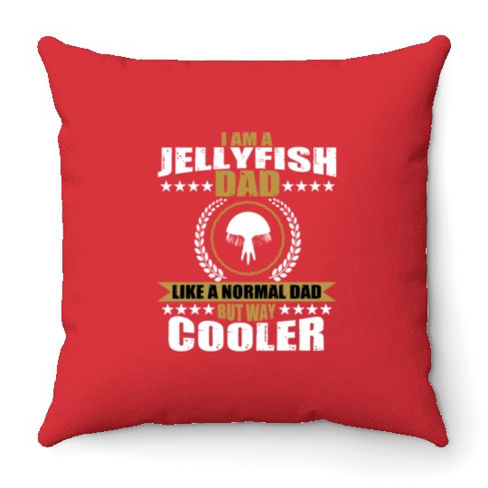 Funny Jellyfish Dad Throw Pillows