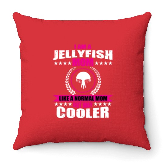 Funny Jellyfish Mom Throw Pillows