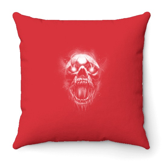Skull Scream Throw Pillows