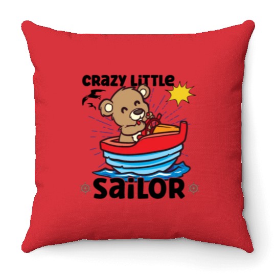 Sailing Sailboat Boating Kid Child Yacht Boat Throw Pillows