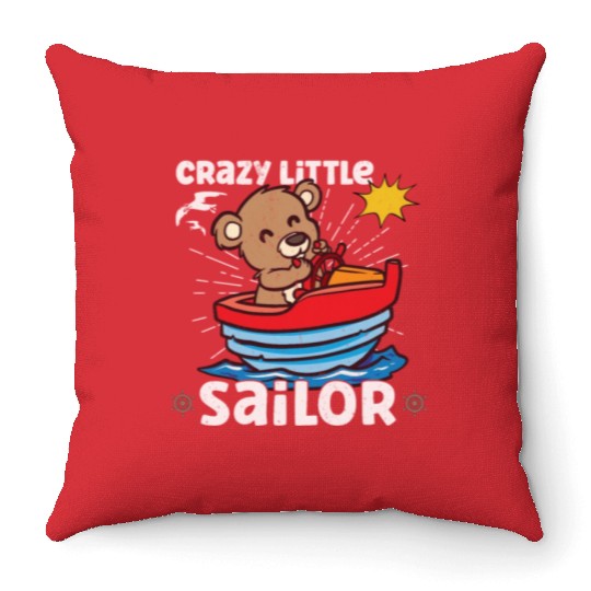 Sailing Sailboat Boating Kid Child Yacht Boat Throw Pillows