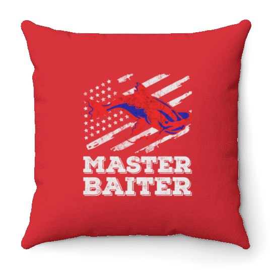 Master Baiter - Wels Catfish Hunter Throw Pillows