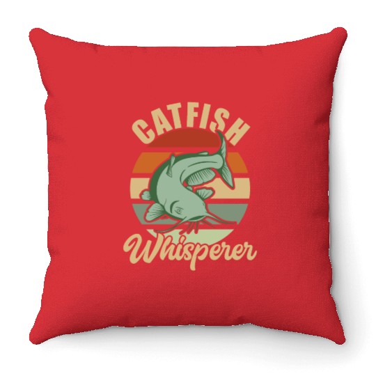 Catfish Whisperer - Wels Catfish Hunter Throw Pillows