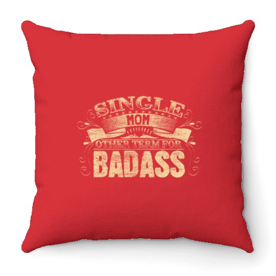 Single Mother Mom Son Throw Pillows