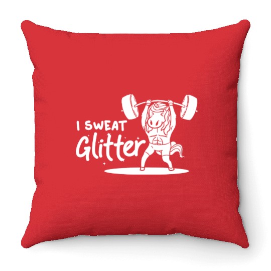 Unicorn Muscle Workout Fitness Training Sport Gym Throw Pillows