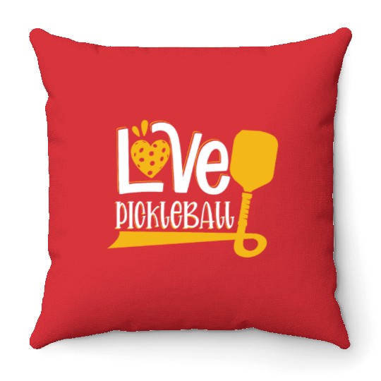 Love pickleball Throw Pillows