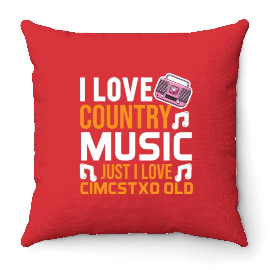 I love Country Music Throw Pillows