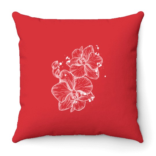 Breathtaking amazing orchid (white version) Throw Pillows