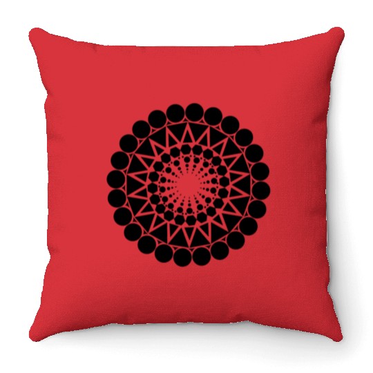 Geometric Triangle Mandala Round Pattern Shape Throw Pillows