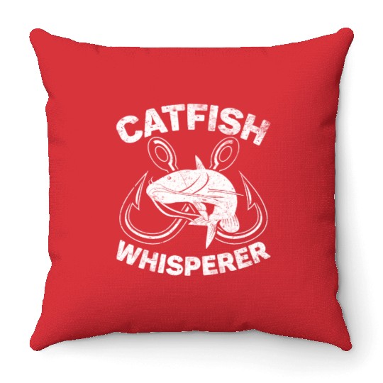 Catfish Whisperer - Wels Catfish Hunter Throw Pillows