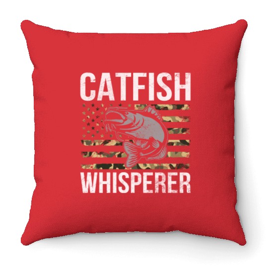 Catfish Whisperer - Wels Catfish Hunter Throw Pillows