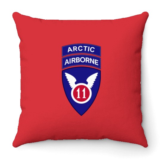 11th Airborne Division w Arctic Tab wo Txt X 300 Throw Pillows