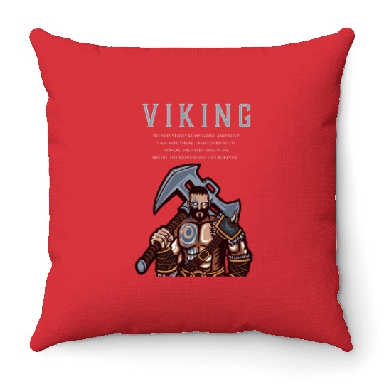 Viking Warrior Valhalla Awaits Me 1 Throw Pillows