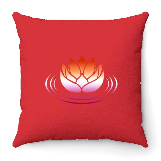 Lesbian Pride Lotus Throw Pillows