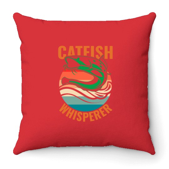Catfish Whisperer - Wels Catfish Hunter Throw Pillows