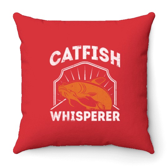 Catfish Whisperer - Wels Catfish Hunter Throw Pillows