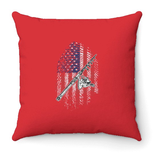 Fishing is in my dna fisherman fisher fishers Throw Pillows