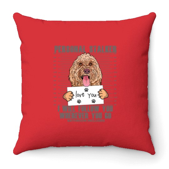 Funny Goldendoodle Dog Lover Cartoon Throw Pillows