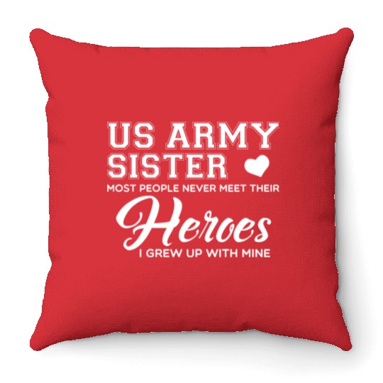 US Army Sister Throw Pillows