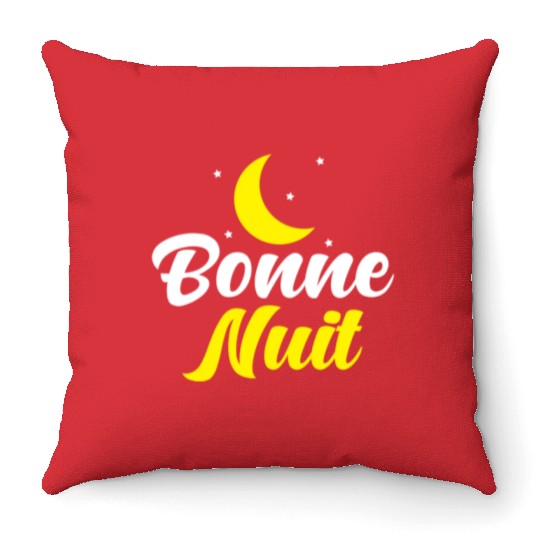 Bonne Nuit French French Good Night Throw Pillows