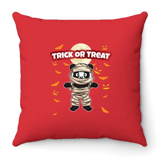 Trick Or Treat Scary Creepy Halloween Monster Throw Pillows